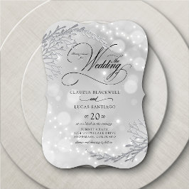 Winter Wonderland String Lights Hochzeit Einladung