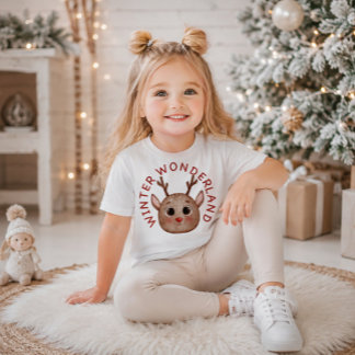 Winter Wonderland Süßes Rentier Kinder T-Shirt