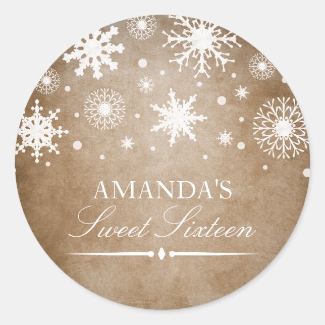 Winter Wonderland Sweet 16 Sticker (Vorderseite)