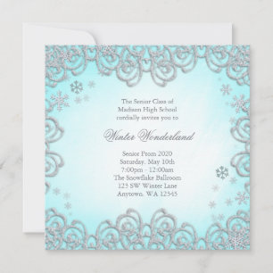 Winter Wonderland Swirl Schneeflocken Ball Einladung