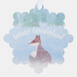 Winter Wonderland Szene mit Fuchs Ornament Karte
