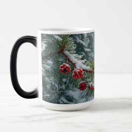 Winter Wonderland Tasse Evergreen Pine & Red Berri