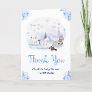 Winter Wonderland Tiere Baby Shower Danke schön