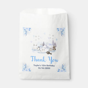 Winter Wonderland Tiere Geburtstagsfeier Danke Geschenktütchen