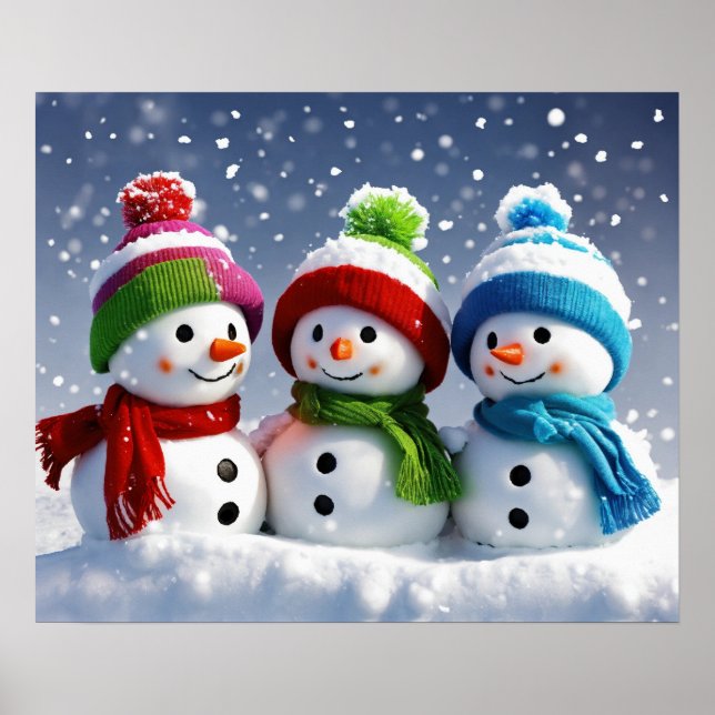 Winter Wonderland Trio 3D Snowmen Poster (Vorne)