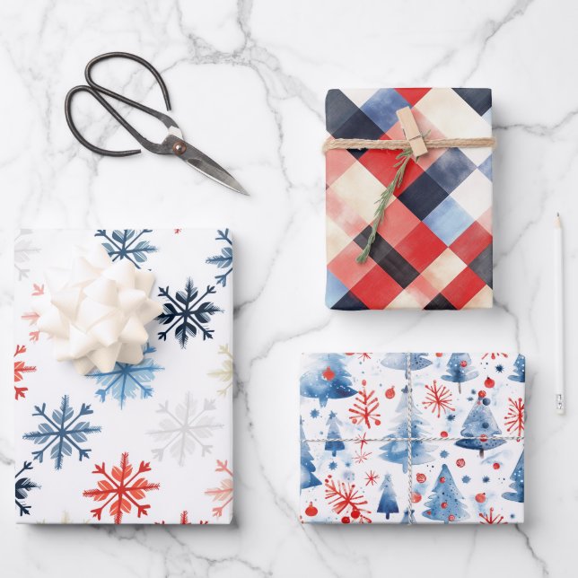 Winter Wonderland Trio Geschenkpapier Set (Vorderseite)