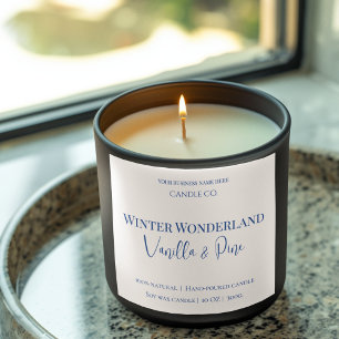 Winter Wonderland Vanille & Kiefer Kerzenetikett Quadratischer Aufkleber