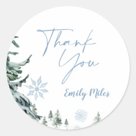 Winter Wonderland Vielen Dank Runder Aufkleber