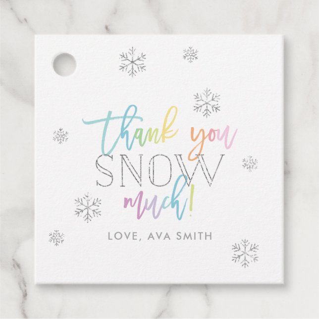 Winter Wonderland Vielen Dank, viel Schnee Geschenkanhänger (Vorderseite)
