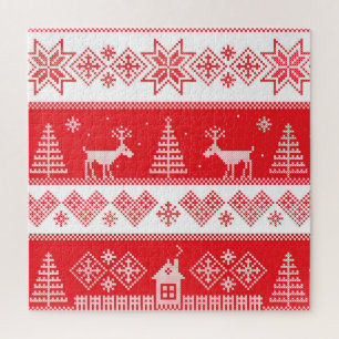 Winter Wonderland: Vintages Nahtloses Design. Puzzle