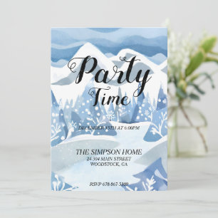 Winter Wonderland Wasserfarben-Einladung Einladung