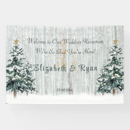 Winter Wonderland Wedding Birch Trees Pine Trees Banner