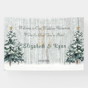 Winter Wonderland Wedding Birch Trees Pine Trees Banner