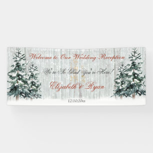 Winter Wonderland Wedding Birch Trees Pine Trees Banner
