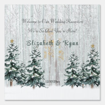 Winter Wonderland Wedding Birch Trees Pine Trees