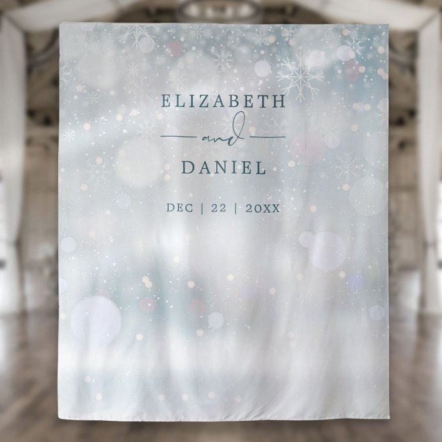 Winter Wonderland Wedding Foto Stand Hintergrund Wandteppich (Winter Wonderland Wedding Photo Booth Backdrop)