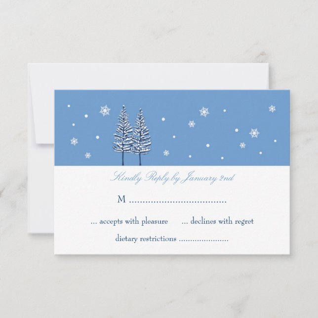 Winter Wonderland Wedding RSVP Card (Vorderseite)