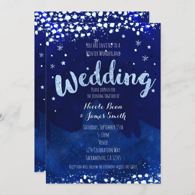 Winter Wonderland WEDDING Starry Sky Einladungen (Vorne/Hinten)