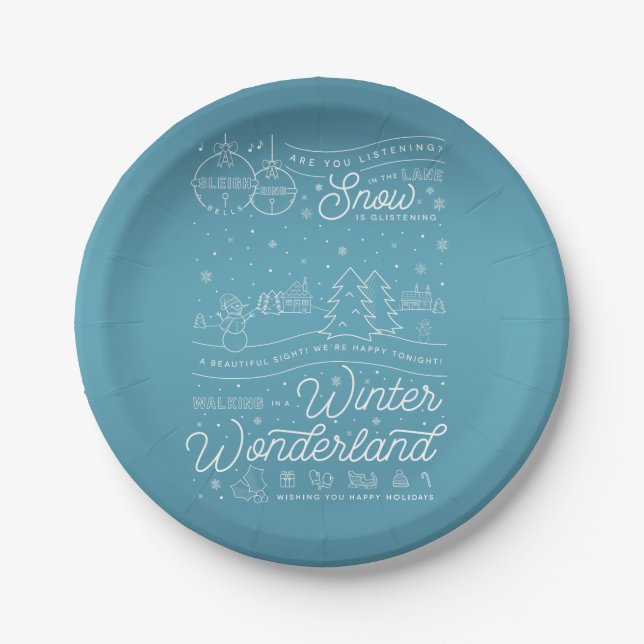 Winter Wonderland Weihnachten 7" Teller (Vorderseite)