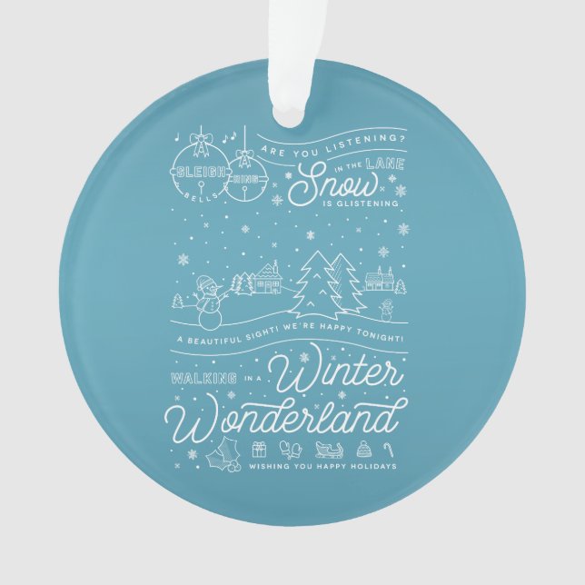 Winter Wonderland Weihnachten Acryl Ornament Blau (Vorderseite)