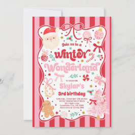 Winter Wonderland Weihnachten Coquette Schleife Ge Einladung