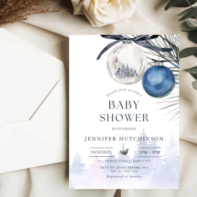 Winter Wonderland Weihnachten Neutral Baby Dusche Einladung (Winter Wonderland Christmas Neutral Baby Shower Invitation)