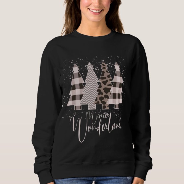 Winter Wonderland Weihnachtsbaum Buffalo Kariert L Sweatshirt (Vorderseite)