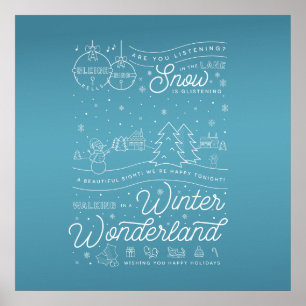 Winter Wonderland Weihnachtsgebäck 24x24 / Blau Poster