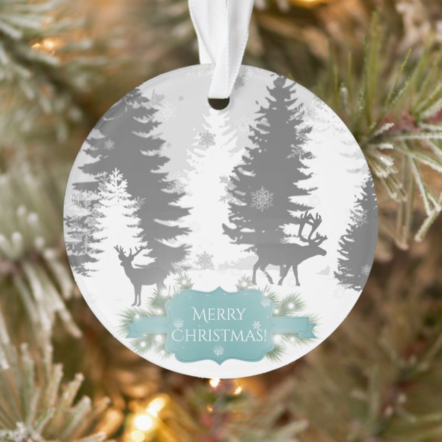 Winter Wonderland Weihnachtsschmuck - Aquamarin Ornament (Baum)