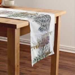 Winter Wonderland White Christmas Table Runner Kurzer Tischläufer