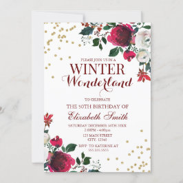 Winter Wonderland White Flowers invitation Einladung