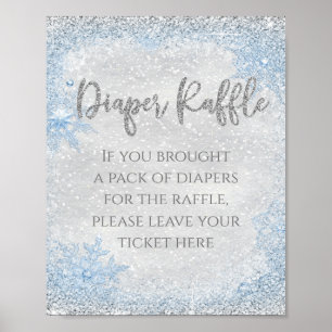Winter Wonderland-Windel-Raffel-Tischschild Poster
