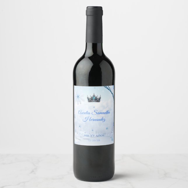 Winter Wonderland Wine Bottle Labels Weinetikett (Vorderseite)