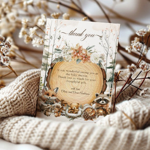 Winter Wonderland Woodland Animals Kinderdusche Dankeskarte