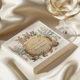 Winter Wonderland Woodland Animals Kinderdusche Serviette