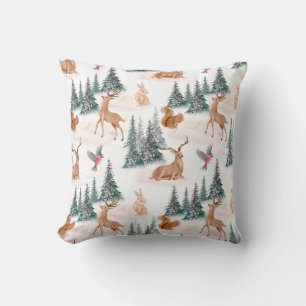 Winter Wonderland Woodland Tiere Weihnachten Kissen