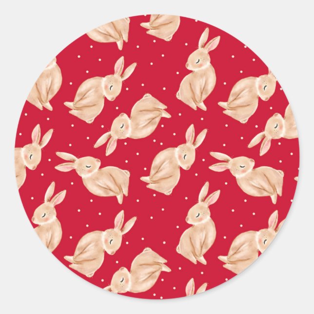 Winter Wonderland Woodland Tiere Weihnachten Runder Aufkleber (Vorderseite)