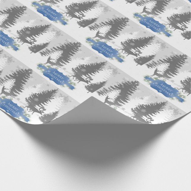 Winter Wonderland Wrapping Paper - Blau Geschenkpapier (Ecke)