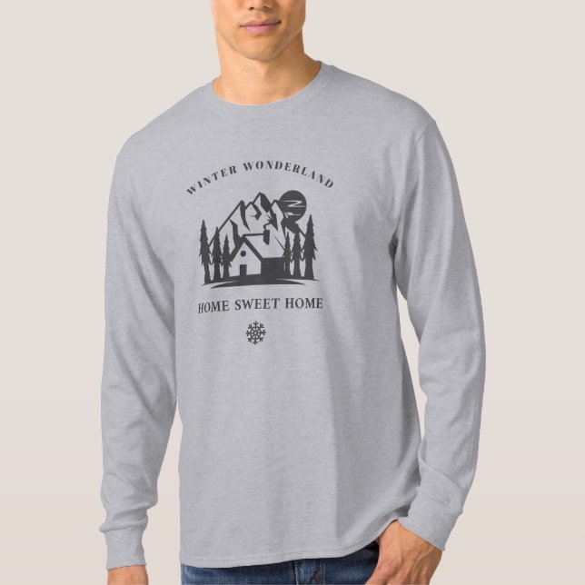 Winter Wonderland, Zuhause Sweet Zuhause Winterhau T-Shirt (Vorderseite)