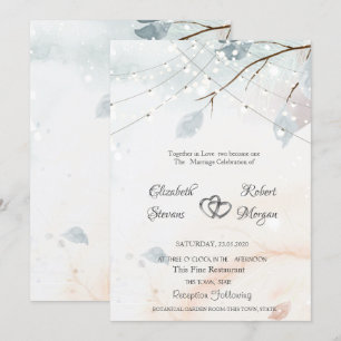 Winter Wonderland, Zweig Hochzeit Einladung