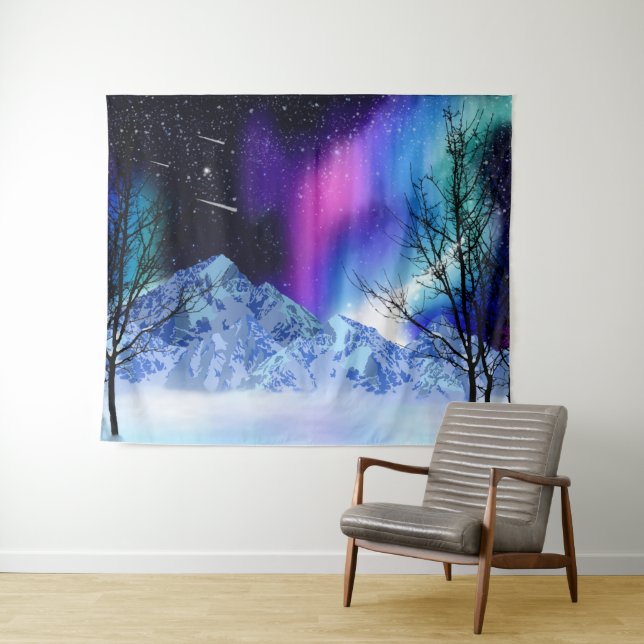 Winter Wonderlights Tapestry Wandteppich (Beispiel (Horizontal))