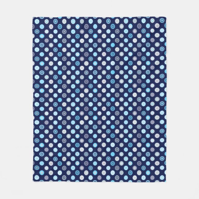 Winter Wonders Blue Dot Pattern Fleece Blanket (Vorderseite)