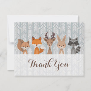 Winter Woodland Animal Danke Karte