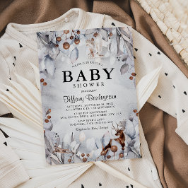 Winter Woodland Animals Aquarell Kinderdusche Einladung