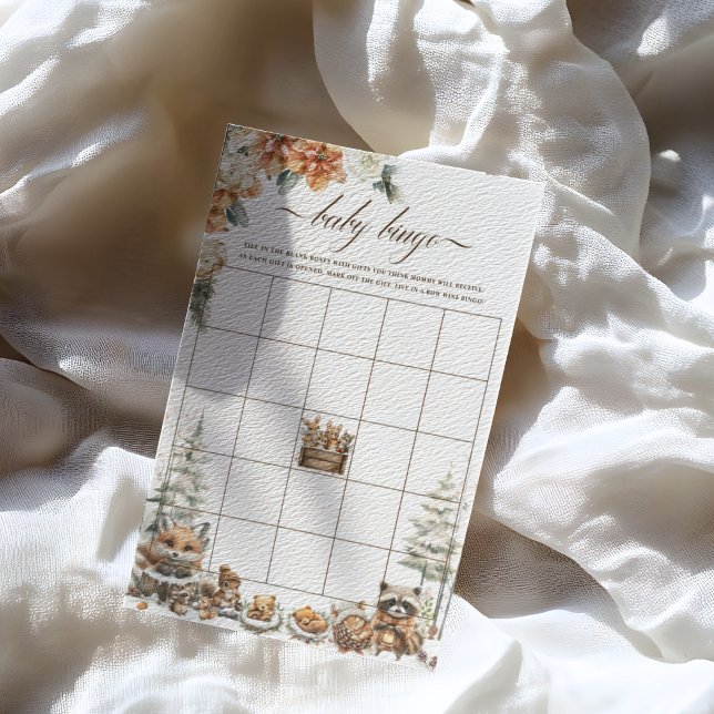 Winter Woodland Animals Baby Dusche Bingo Spiel (Von Creator hochgeladen)