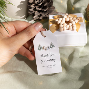 Winter Woodland Animals Baby Dusche Gefallen Geschenkanhänger