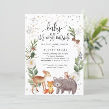 Winter Woodland Animals Baby Es ist kalte Dusche