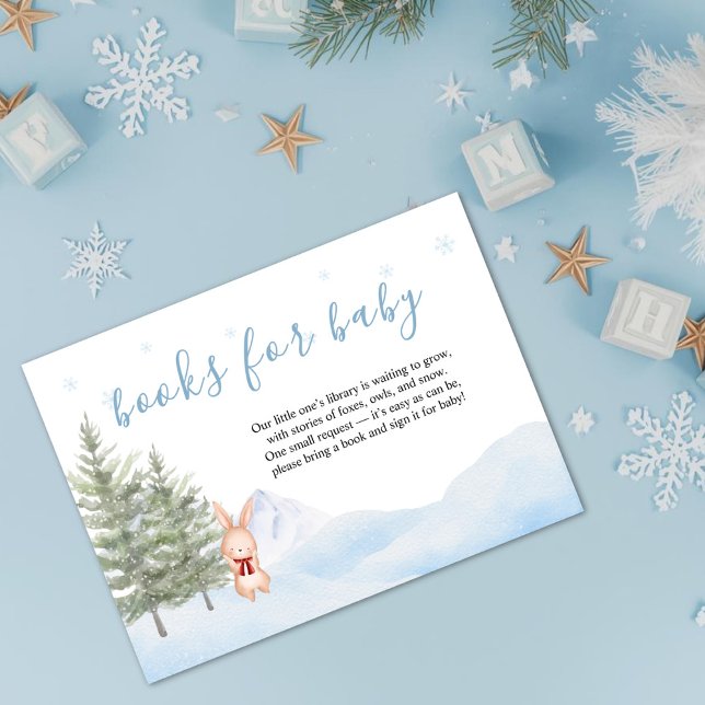 Winter Woodland Animals Baby Shower Books For Baby Begleitkarte (Von Creator hochgeladen)