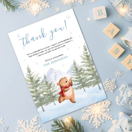 Winter Woodland Animals Baby Shower Dankeskarte