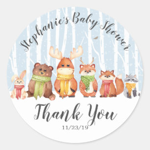 Winter Woodland Animals Boys Dusche Sticker